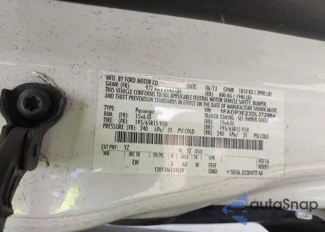 2013 Ford Focus S from USA, damaged, VIN 1FADP3E23DL372984